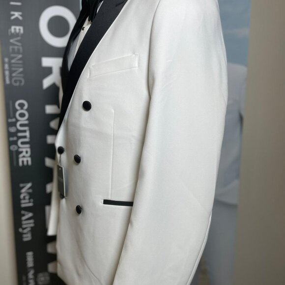 WHITE TUXEDO DINNER JACKET-COUTURE 1910 - Picture 2 of 2
